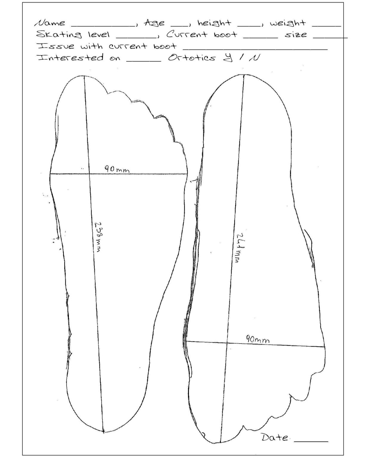 Measuring - Edea Skates